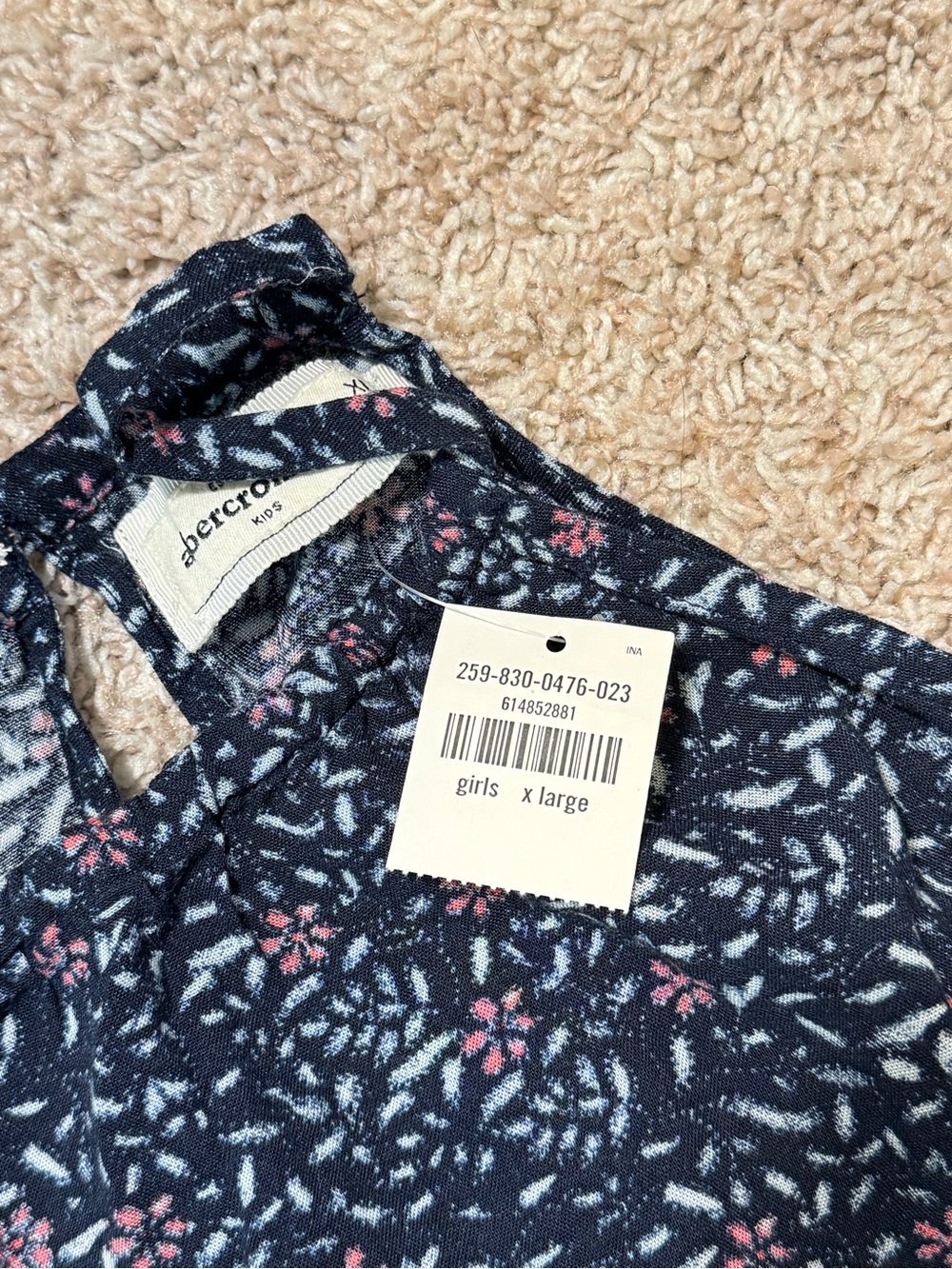 NWT Abercrombie & Fitch navy blue floral maxi dress Girls Xlarge - Picture 5 of 13